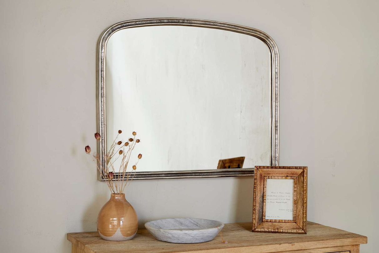 Nkuku Almora Wall Mirror Antique Nickle Small