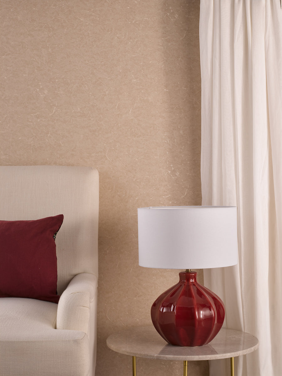 Dar Amrita Ceramic Table Lamp Red Base Only