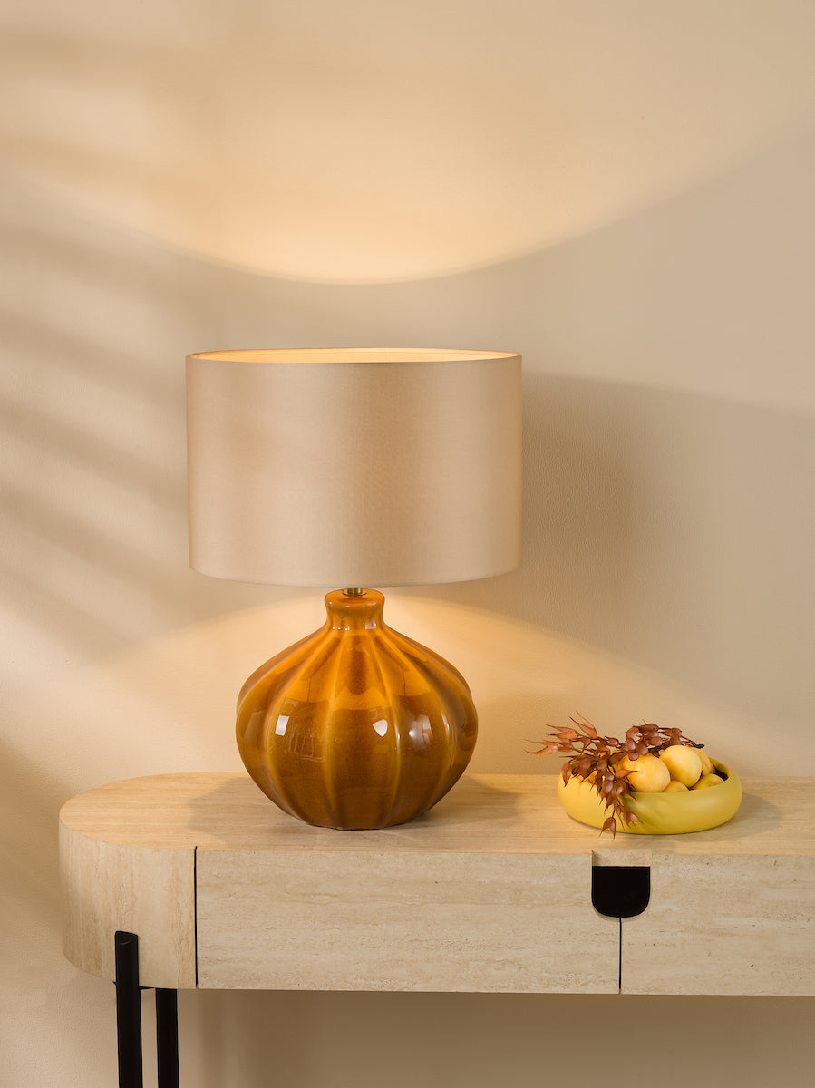 Dar Amrita Table Lamp Brown and Antique Brass Base Only