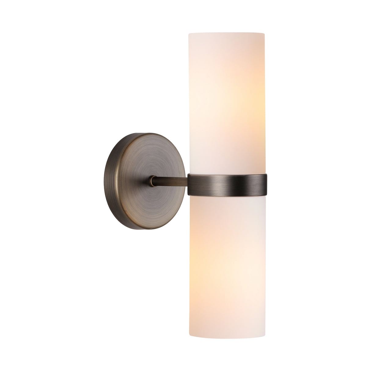 David Hunt Anais 2 Light Wall Light Opal Glass and Antique Brass