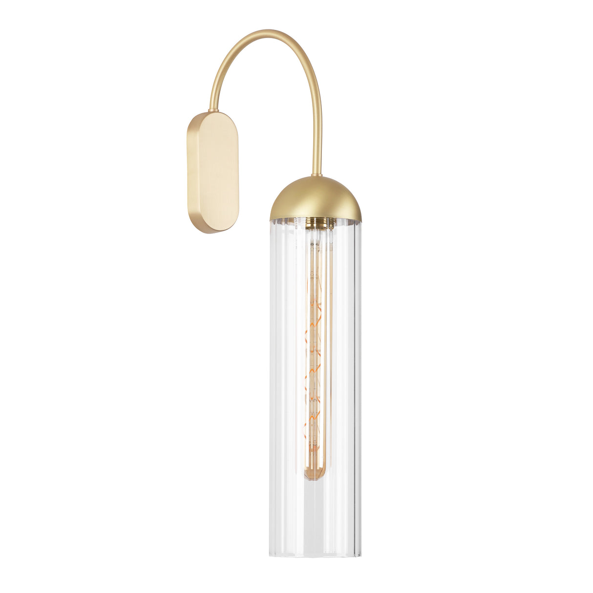 David Hunt Anouk Wall Light Ribbed Glass and Brushed Brass