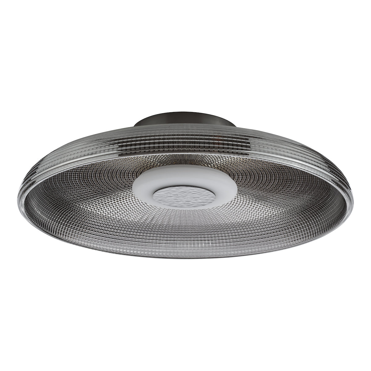 Dar Ansel Flush Smoked Glass and Polished Black Chrome LED