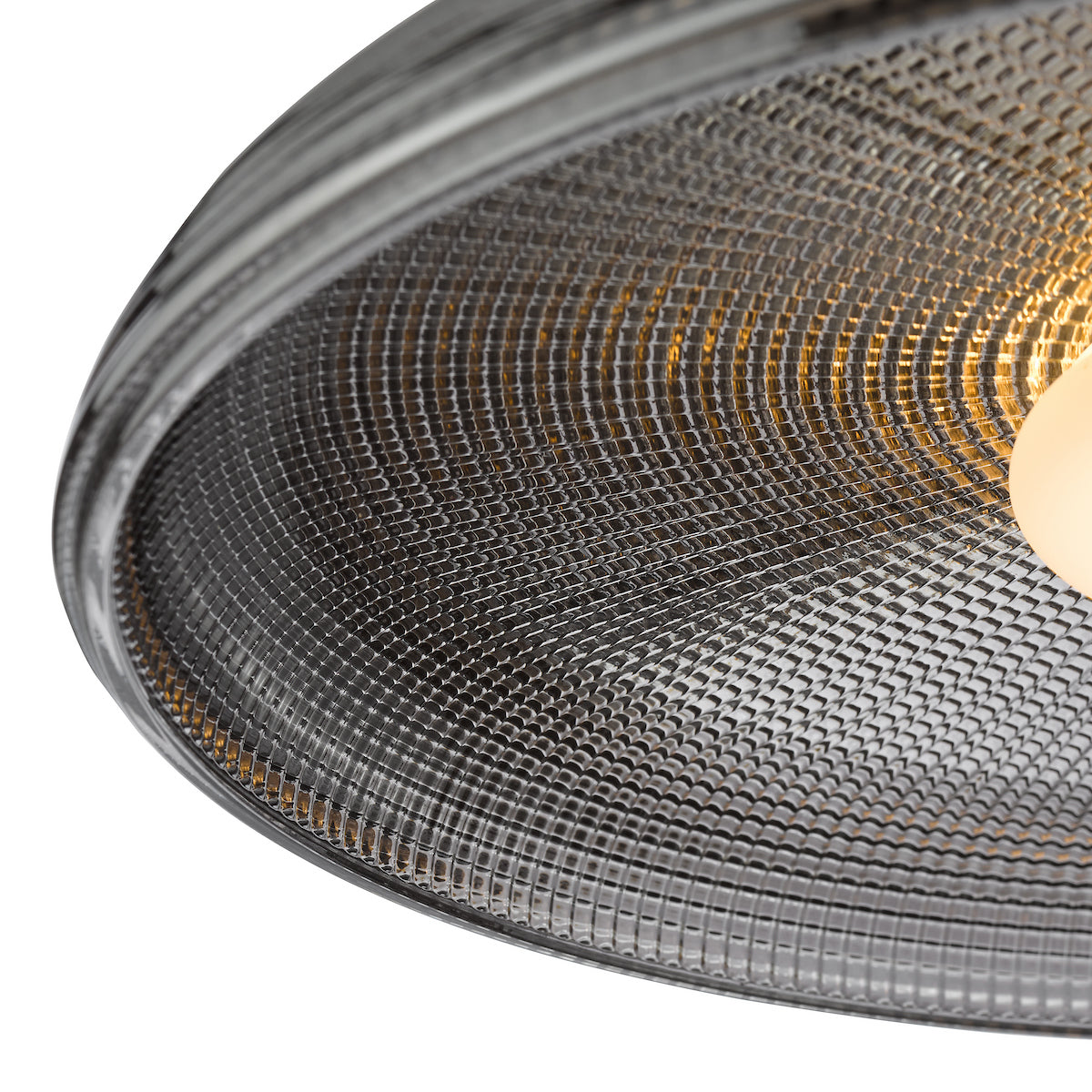 Dar Ansel Flush Smoked Glass and Polished Black Chrome LED