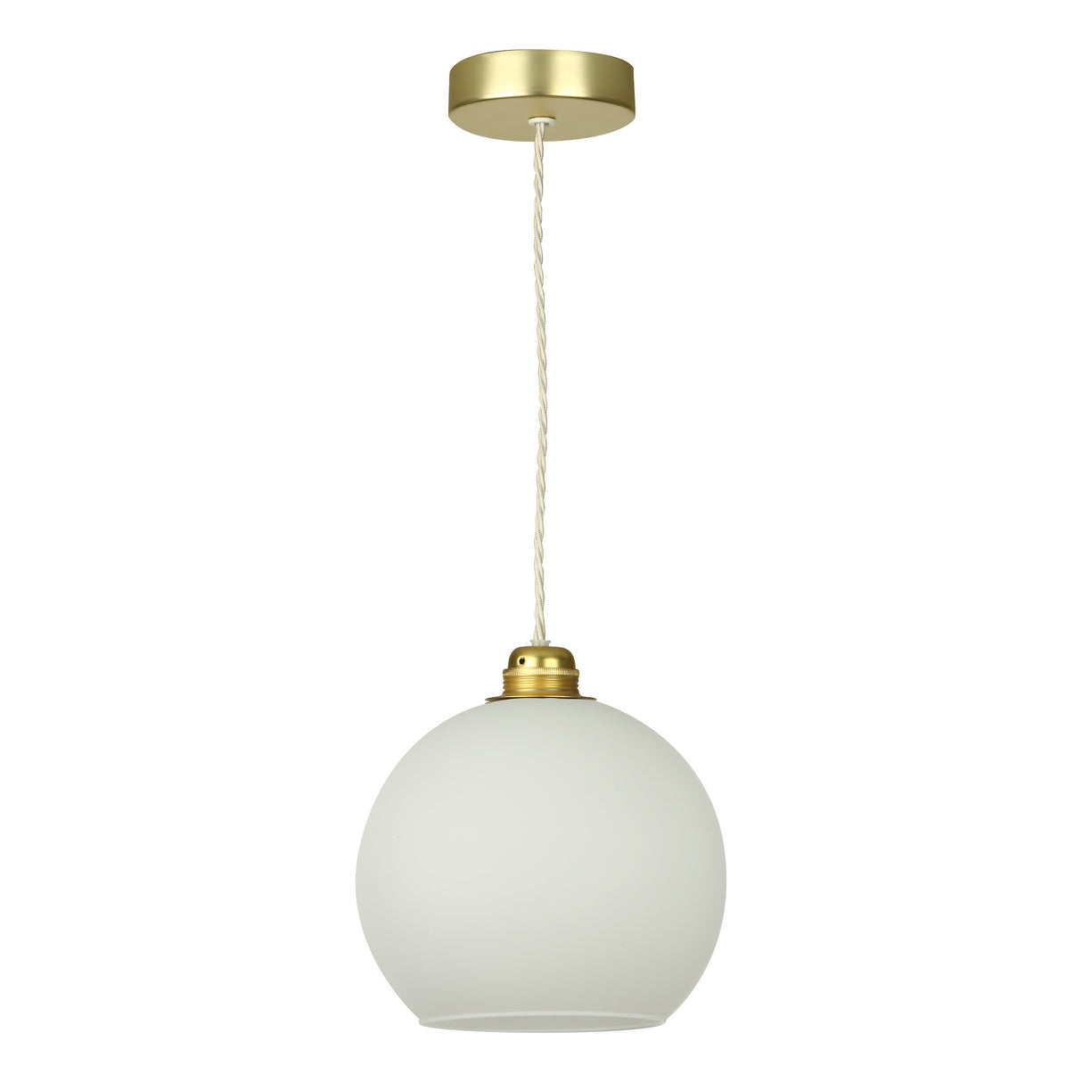 David Hunt Apollo Single Pendant Butter Brass and Opal Glass