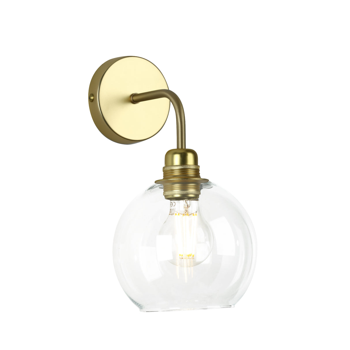 David Hunt Apollo Wall Light Butter Brass and Glass