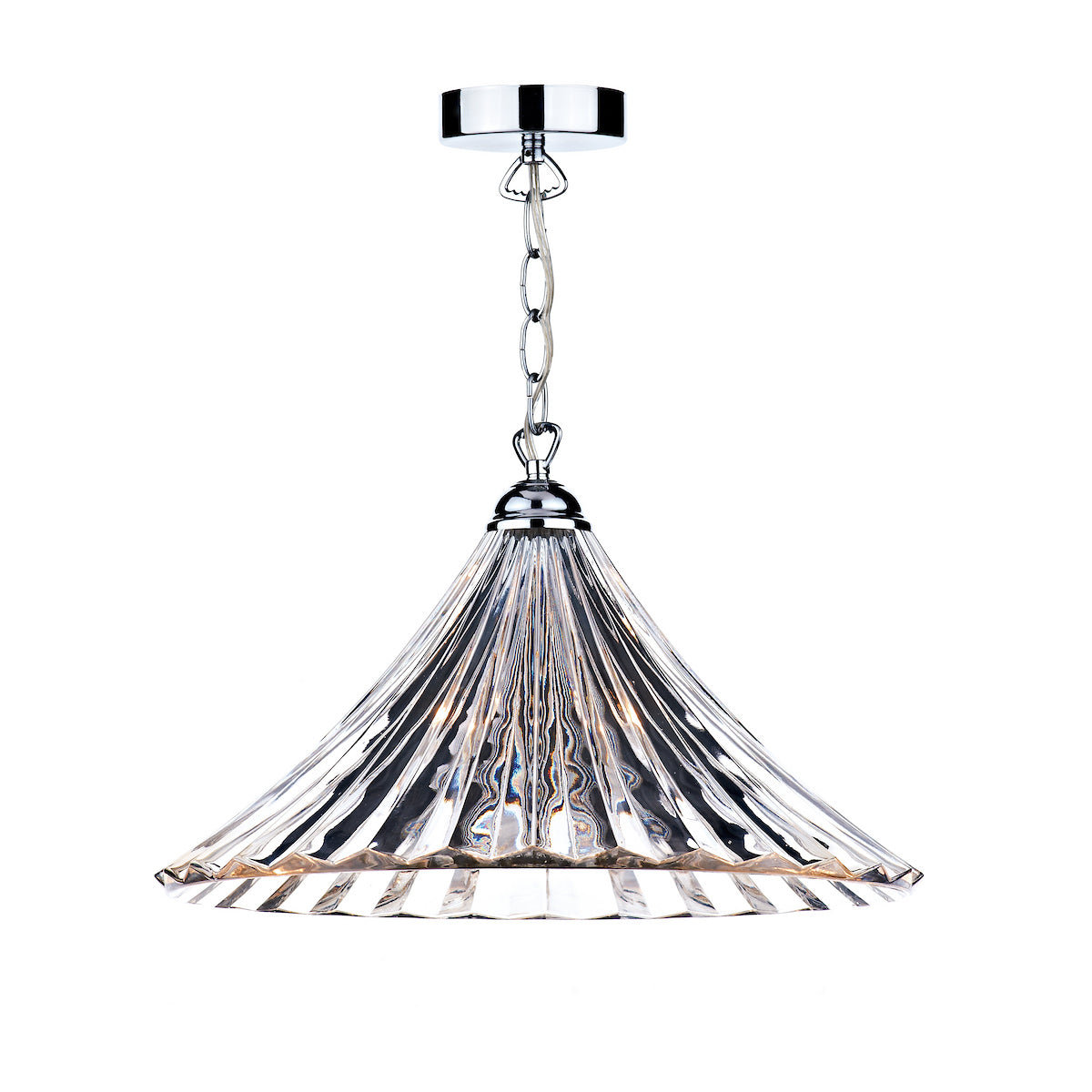 Dar Ardeche Large Pendant Clear Glass Polished Chrome