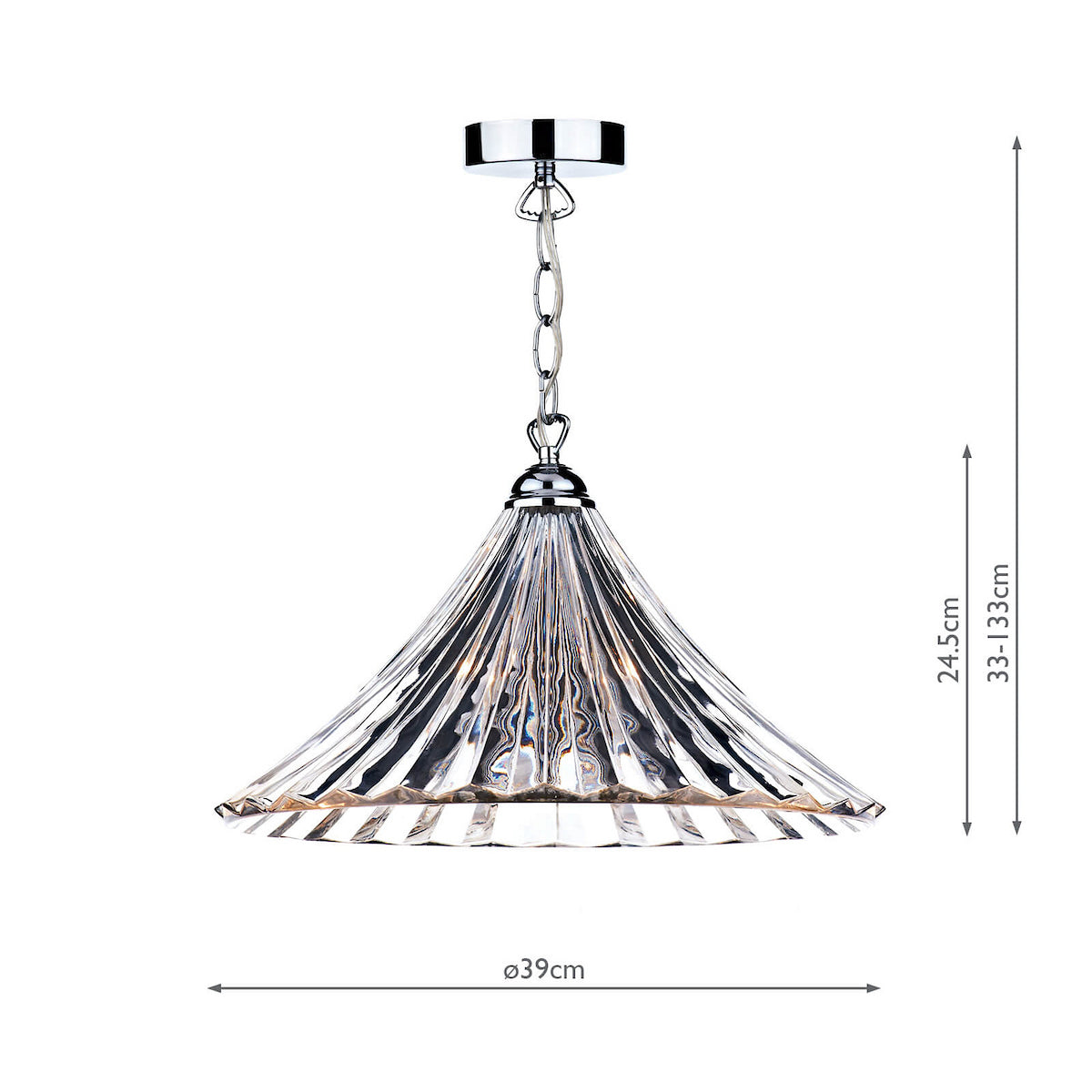 Dar Ardeche Large Pendant Clear Glass Polished Chrome