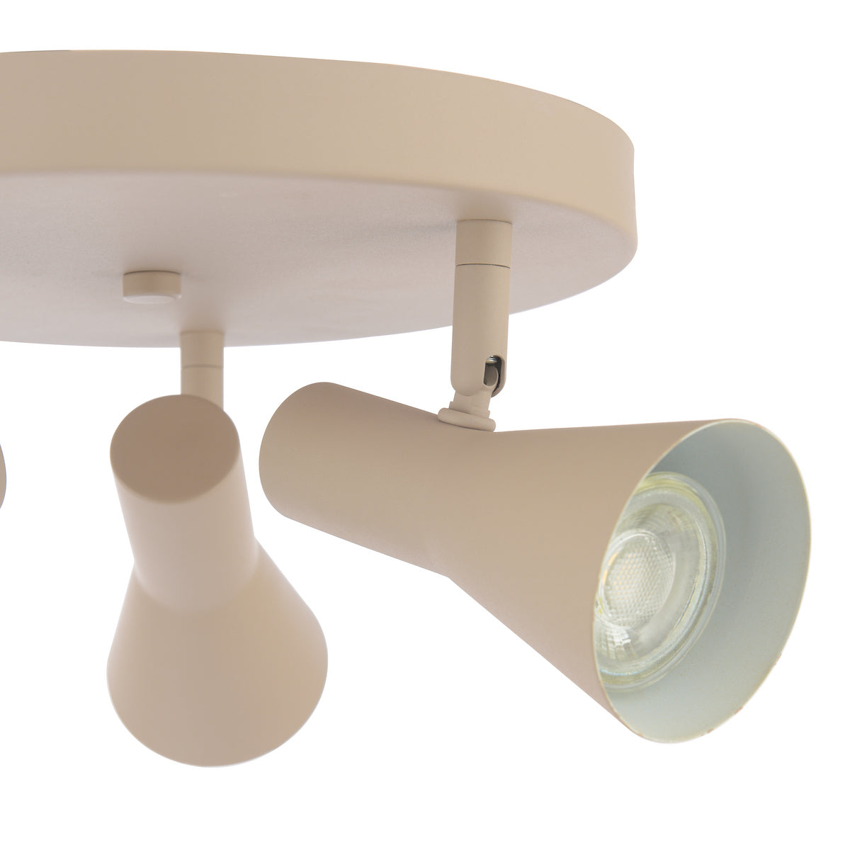 Dar Arnel 3 Light Plate Spotlight Satin Taupe