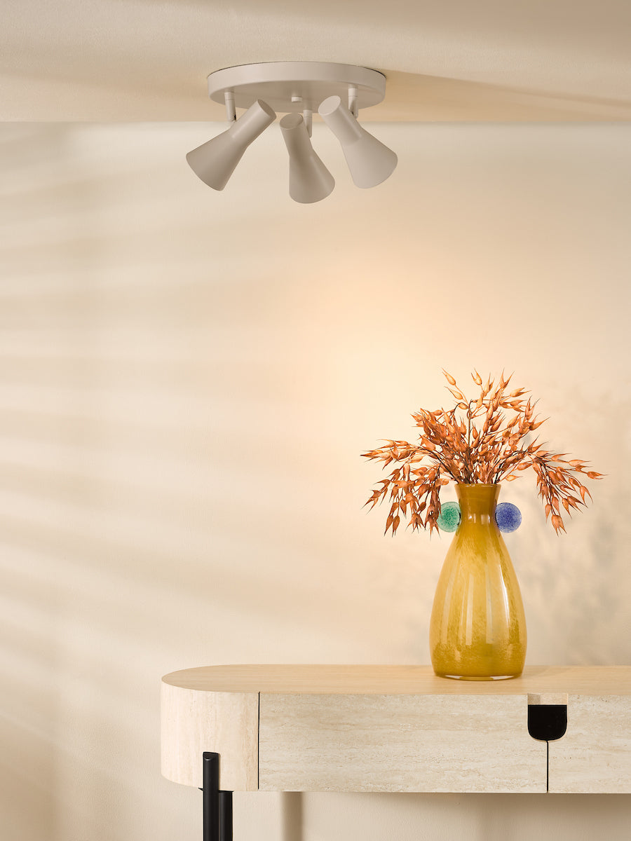 Dar Arnel 3 Light Plate Spotlight Satin Taupe