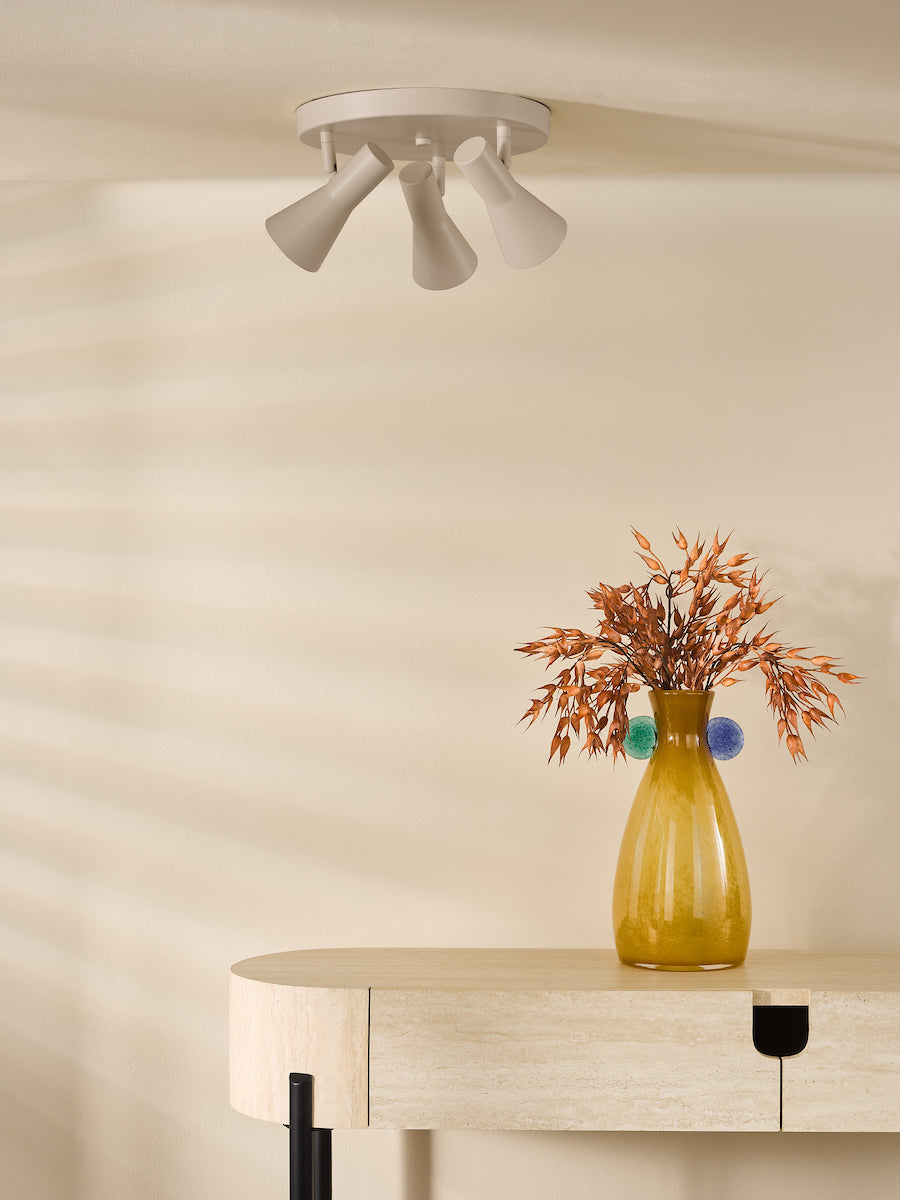 Dar Arnel 3 Light Plate Spotlight Satin Taupe