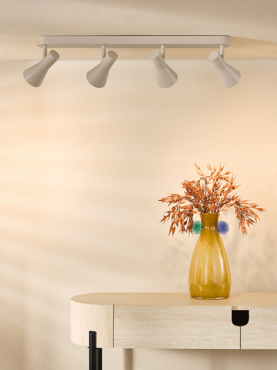 Dar Arnel 4 Light Bar Spotlight Satin Taupe