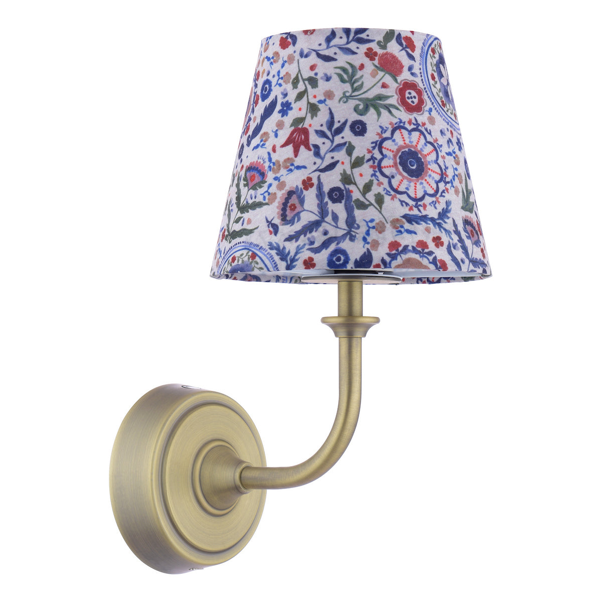 Joules Apsley Rechargeable LED Wall Light With Multi Coloured Floral Shade