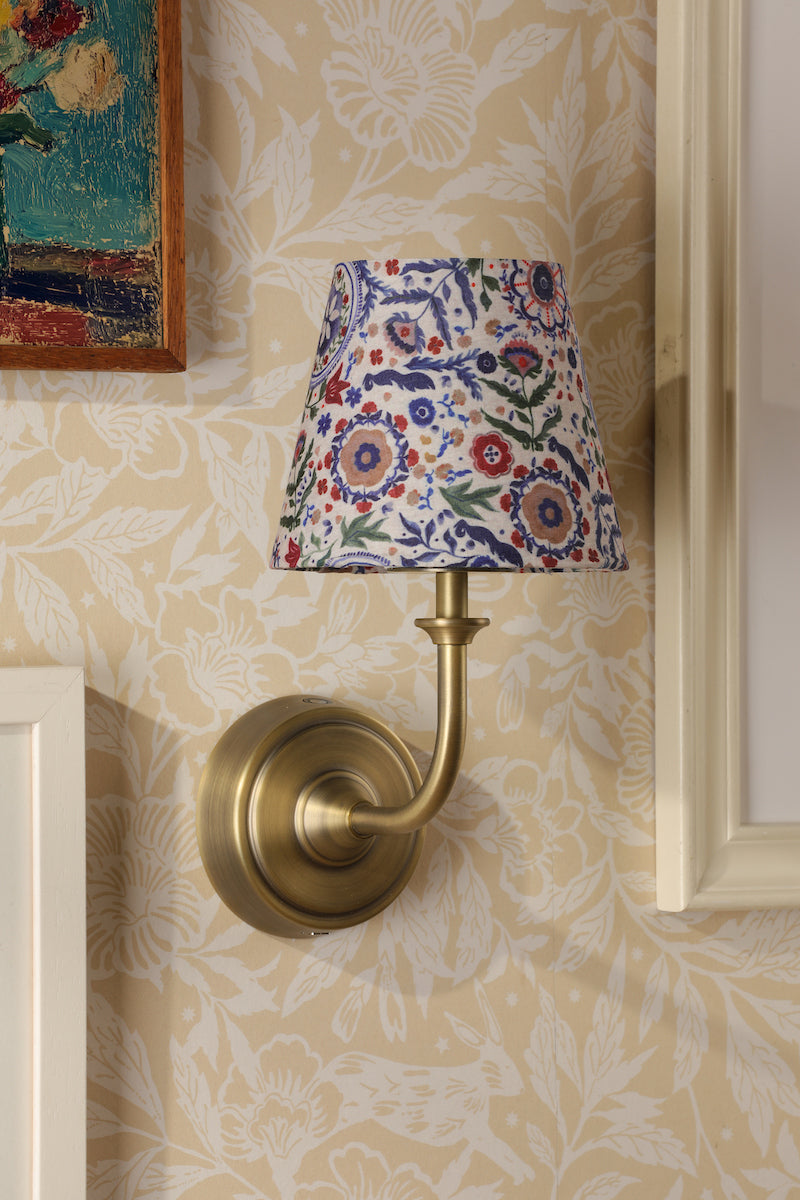 Joules Apsley Rechargeable LED Wall Light With Multi Coloured Floral Shade