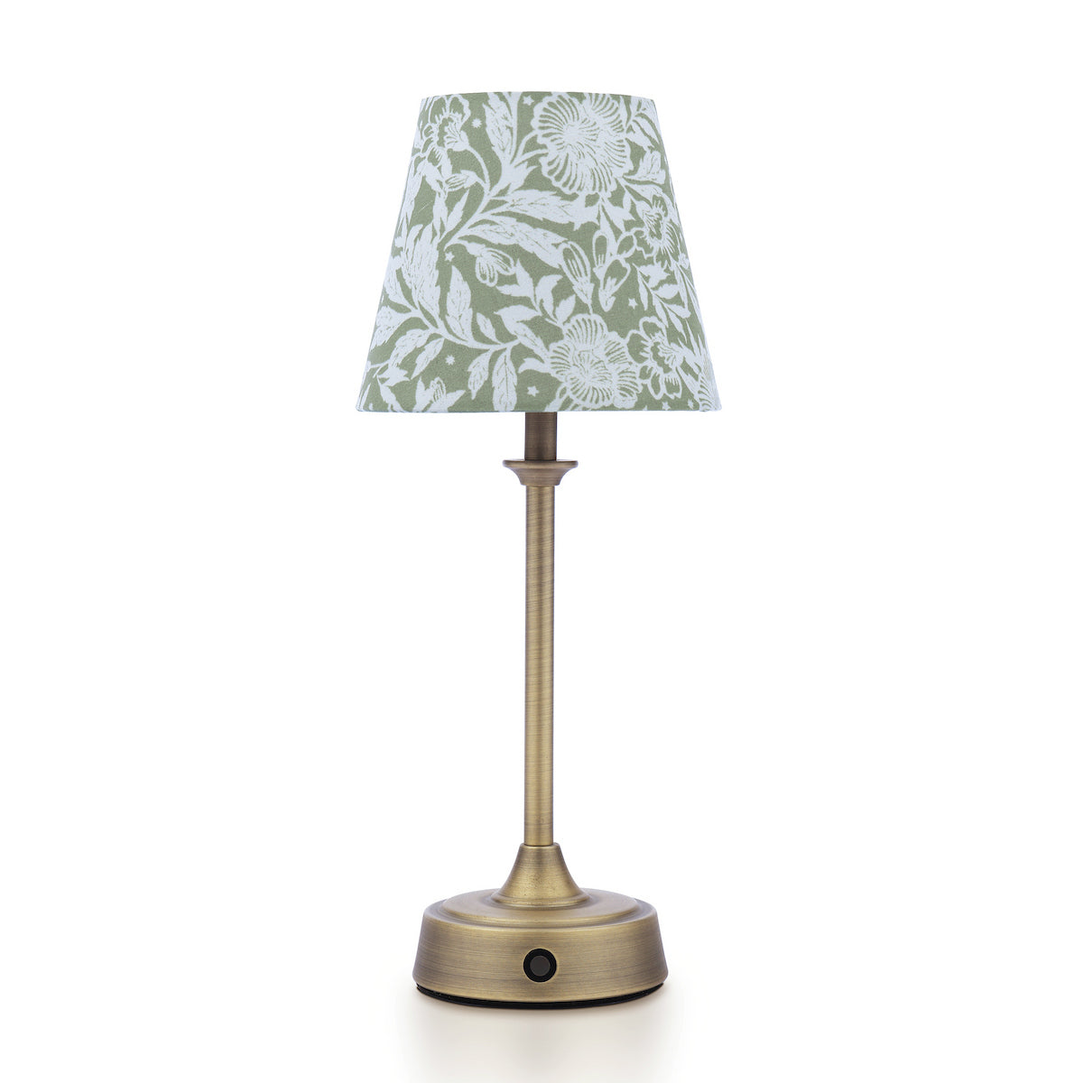 Joules Apsley Rechargeable LED Table Lamp With Green Floral Shade