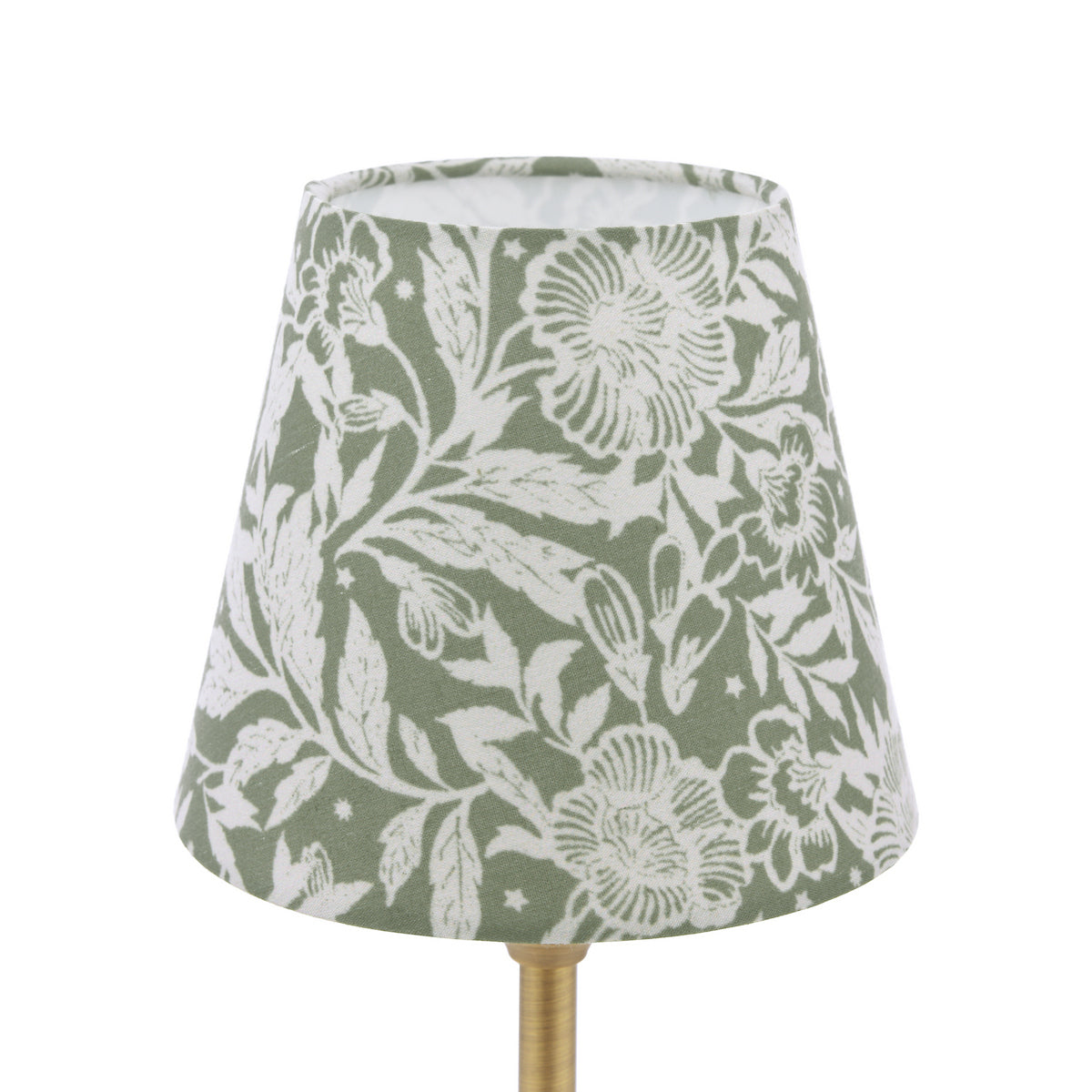 Joules Apsley Rechargeable LED Table Lamp With Green Floral Shade