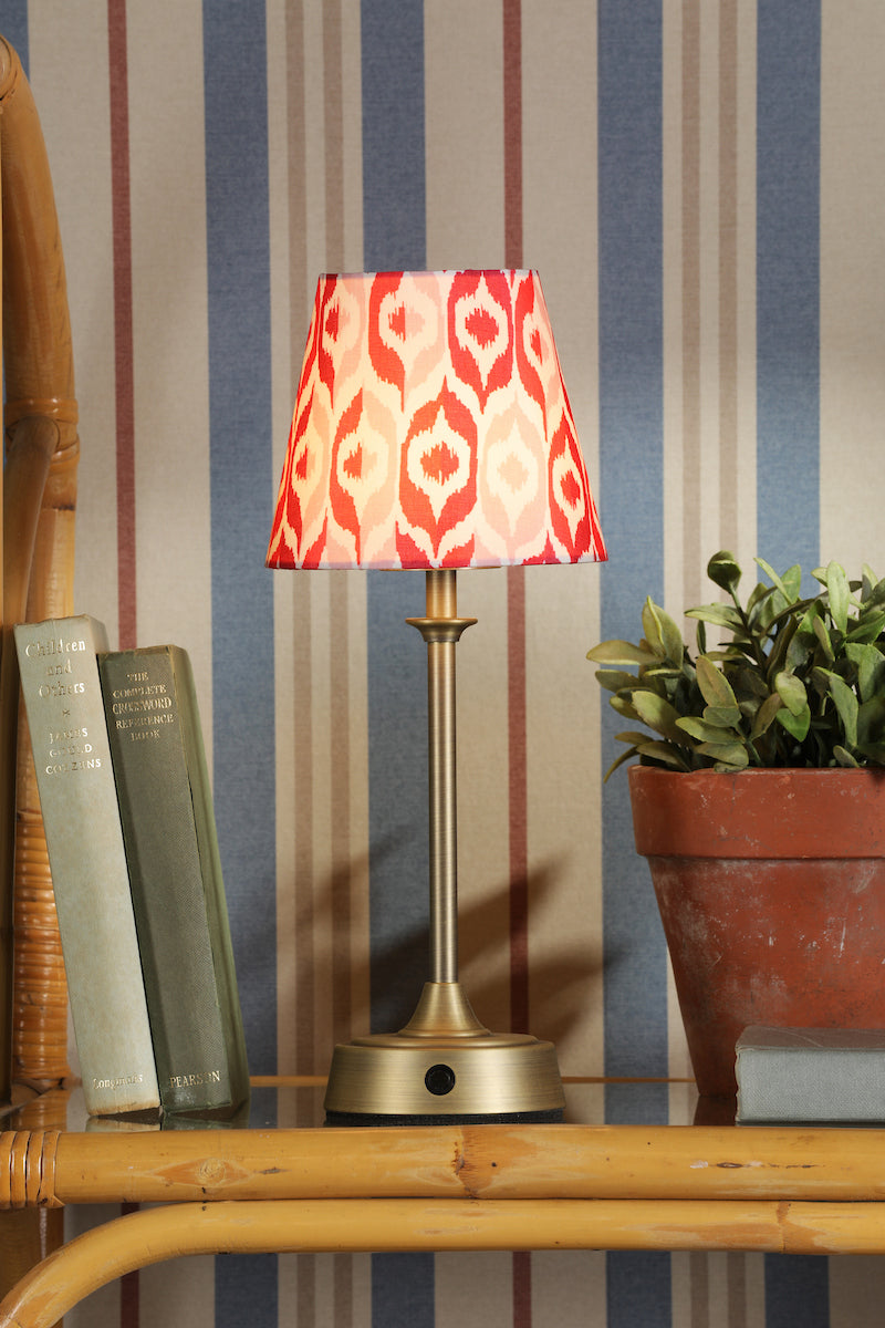 Joules Apsley Rechargeable LED Table Lamp With Red Shade