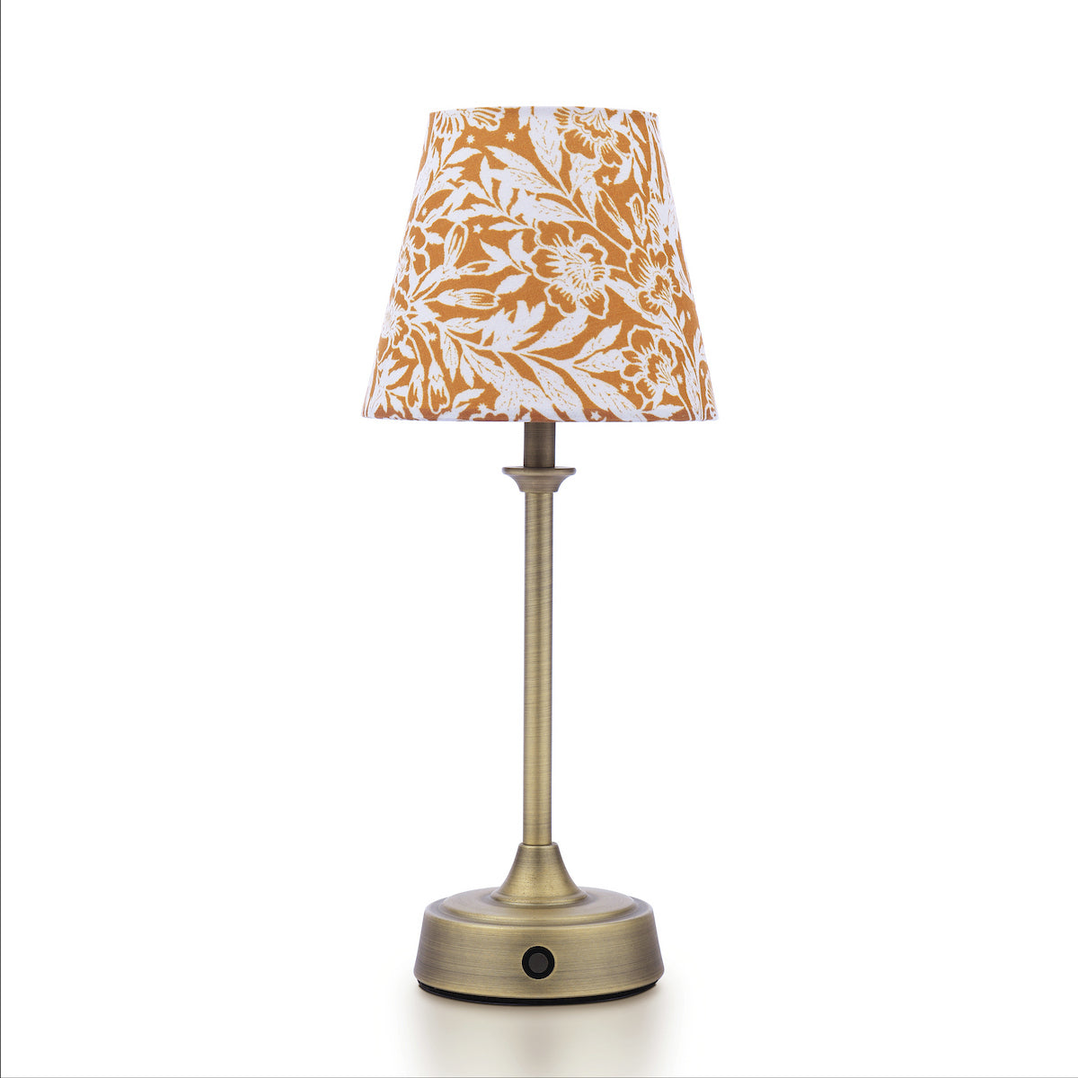 Joules Apsley Rechargeable LED Table Lamp With Yellow Floral Shade