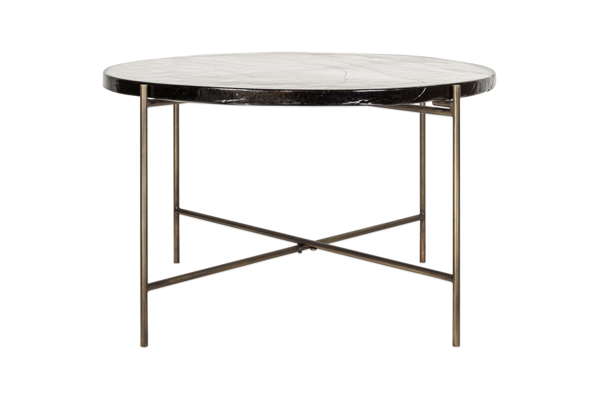 Nkuku Aluva Glass Coffee Table Clear & Antique Brass