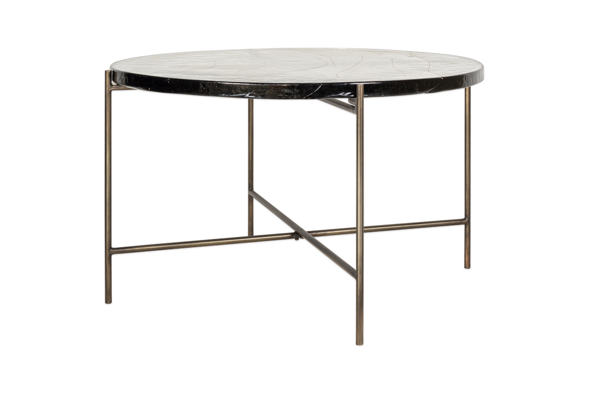 Nkuku Aluva Glass Coffee Table Clear & Antique Brass