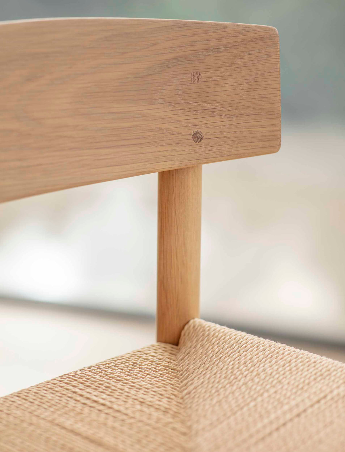 Garden Trading Longworth Bar Stool With Back, Natural Oak Wood