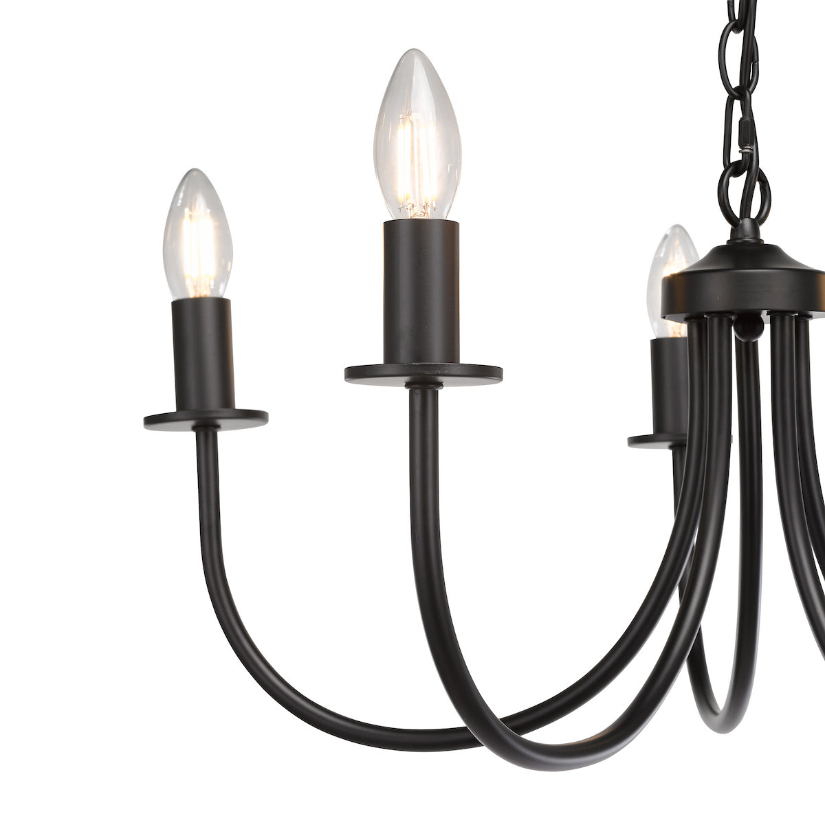 Dar Becca 5 Light Pendant Matt Black Fitting Only