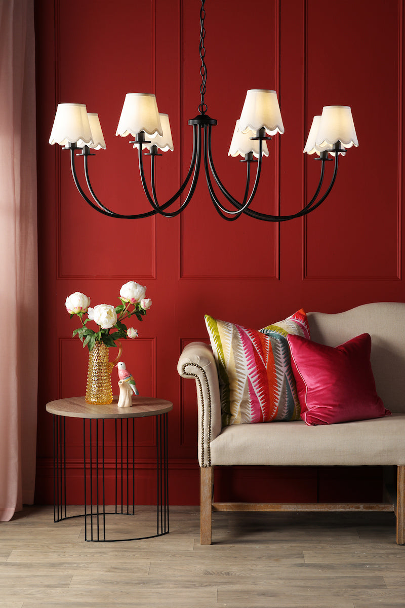 Dar Becca 8 Light Pendant Matt Black Fitting Only