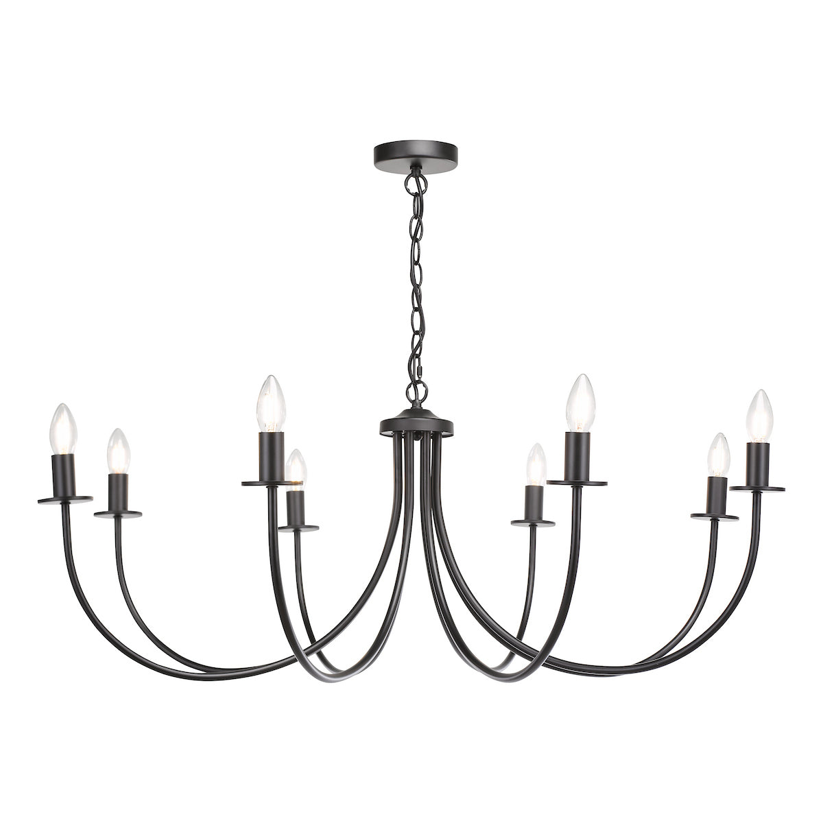 Dar Becca 8 Light Pendant Matt Black Fitting Only