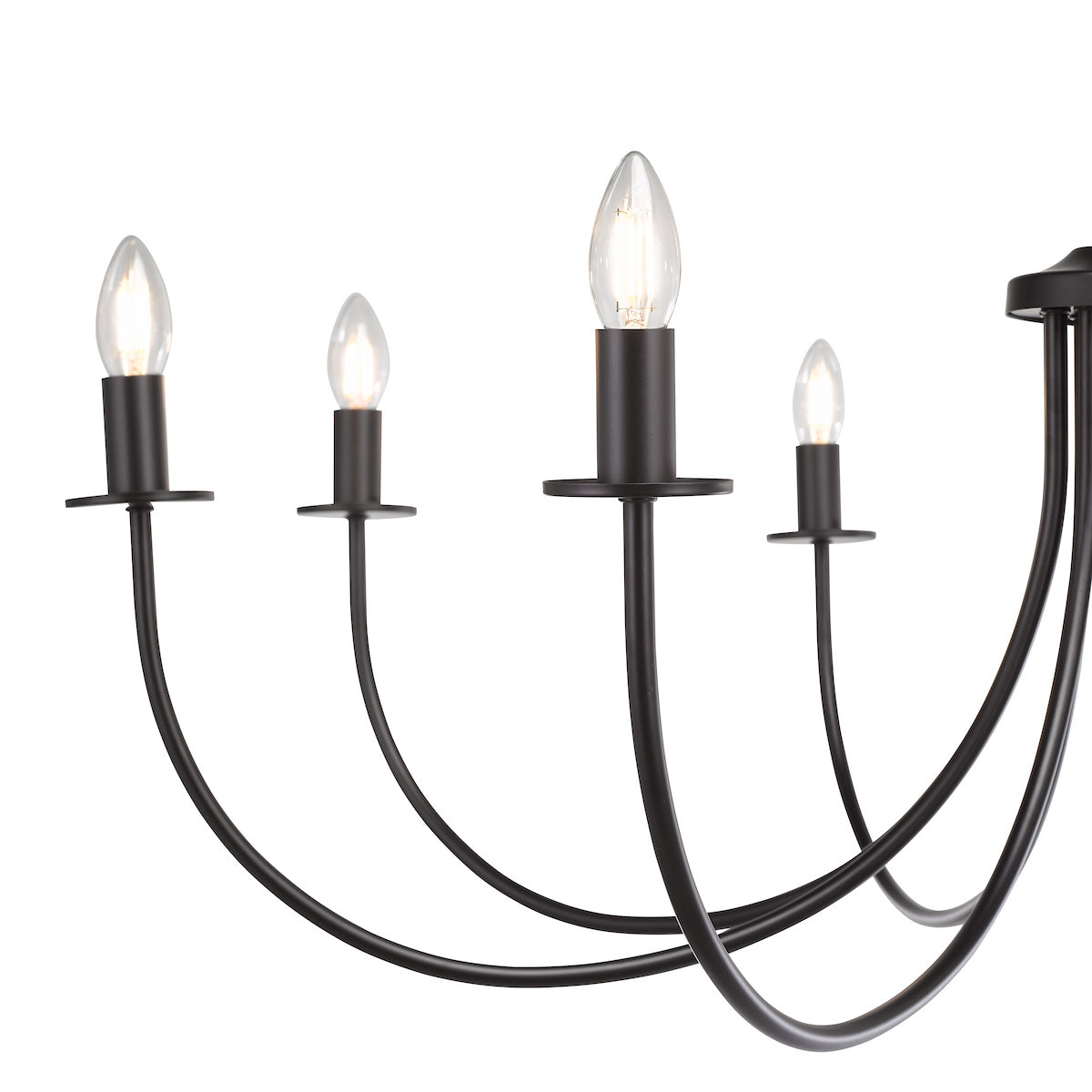 Dar Becca 8 Light Pendant Matt Black Fitting Only