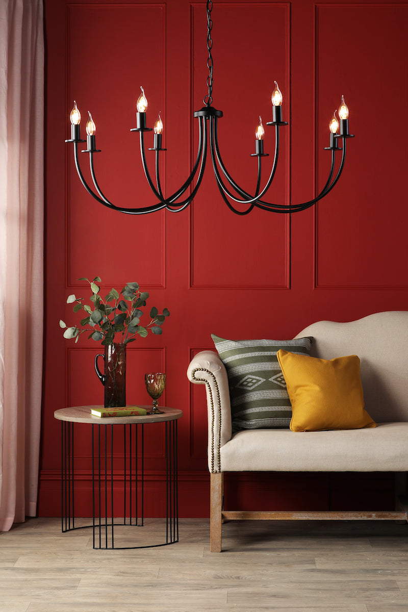 Dar Becca 8 Light Pendant Matt Black Fitting Only