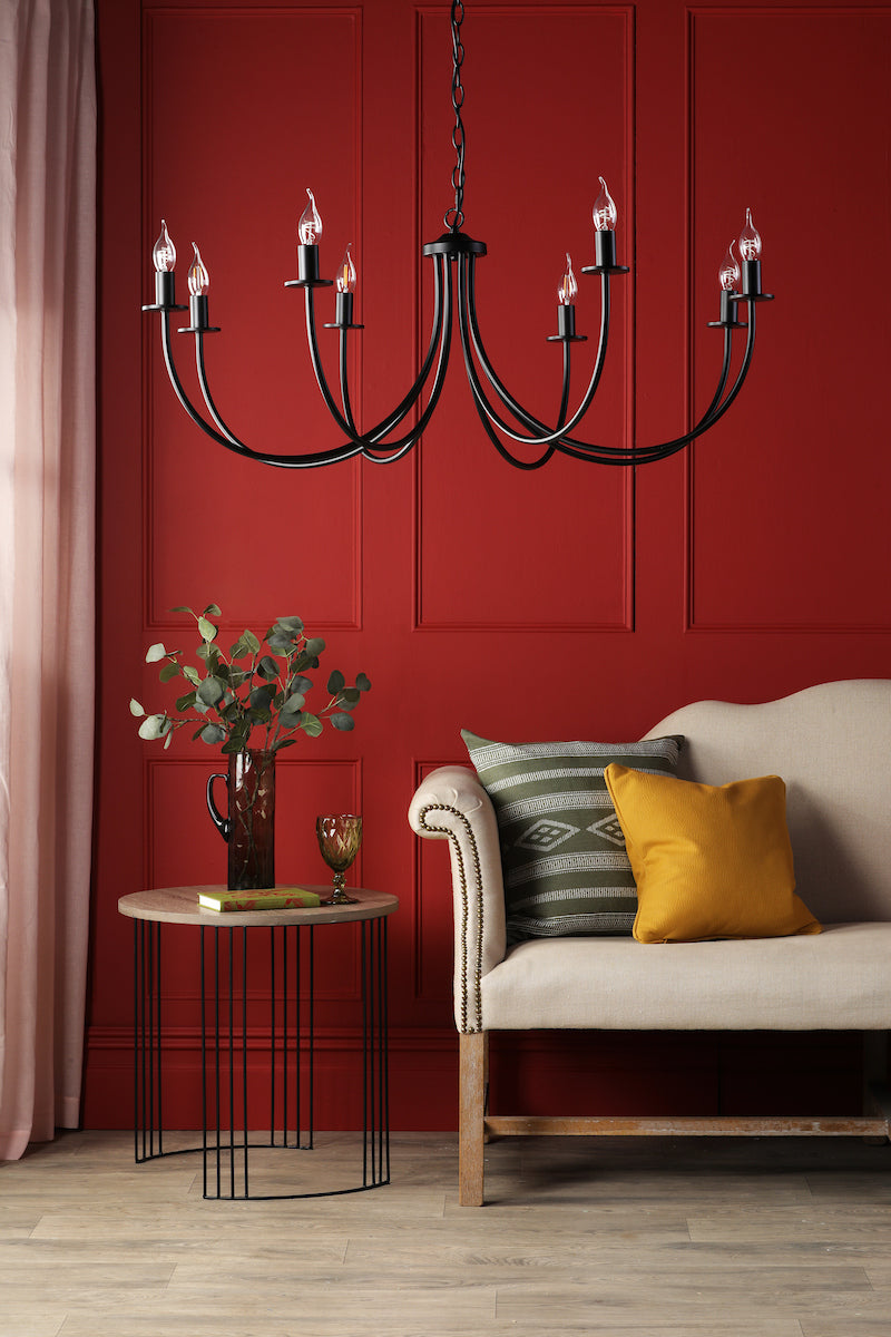 Dar Becca 8 Light Pendant Matt Black Fitting Only