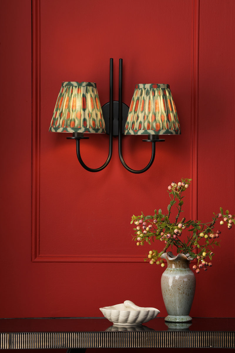 Dar Becca 2 Light Wall Light Matt Black Bracket Only