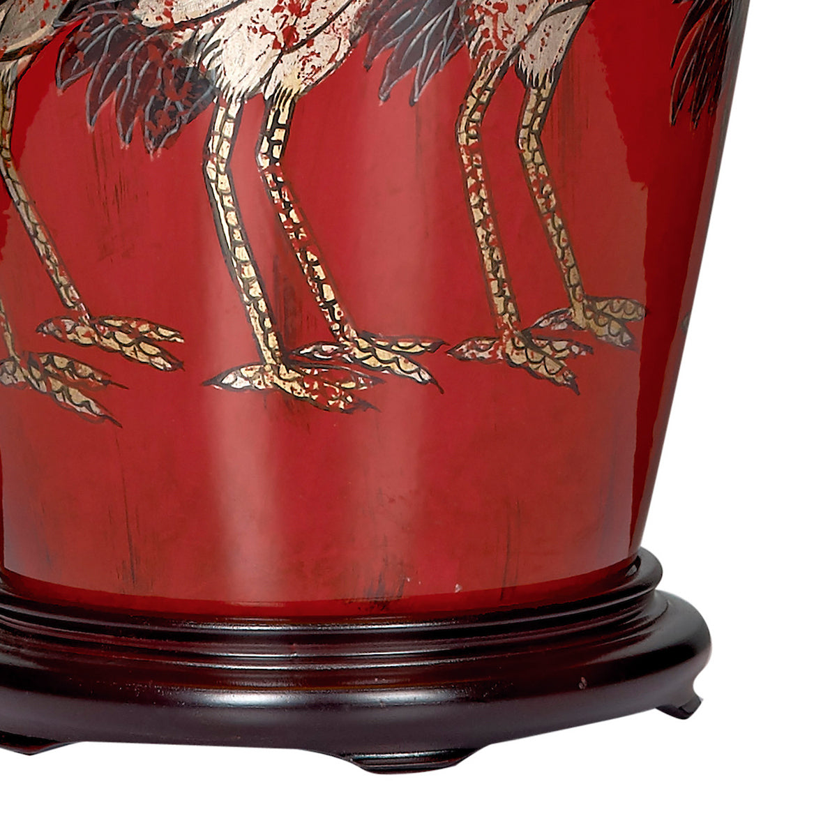 Dar Bertha Table Lamp Red With Bird Detail Base Only