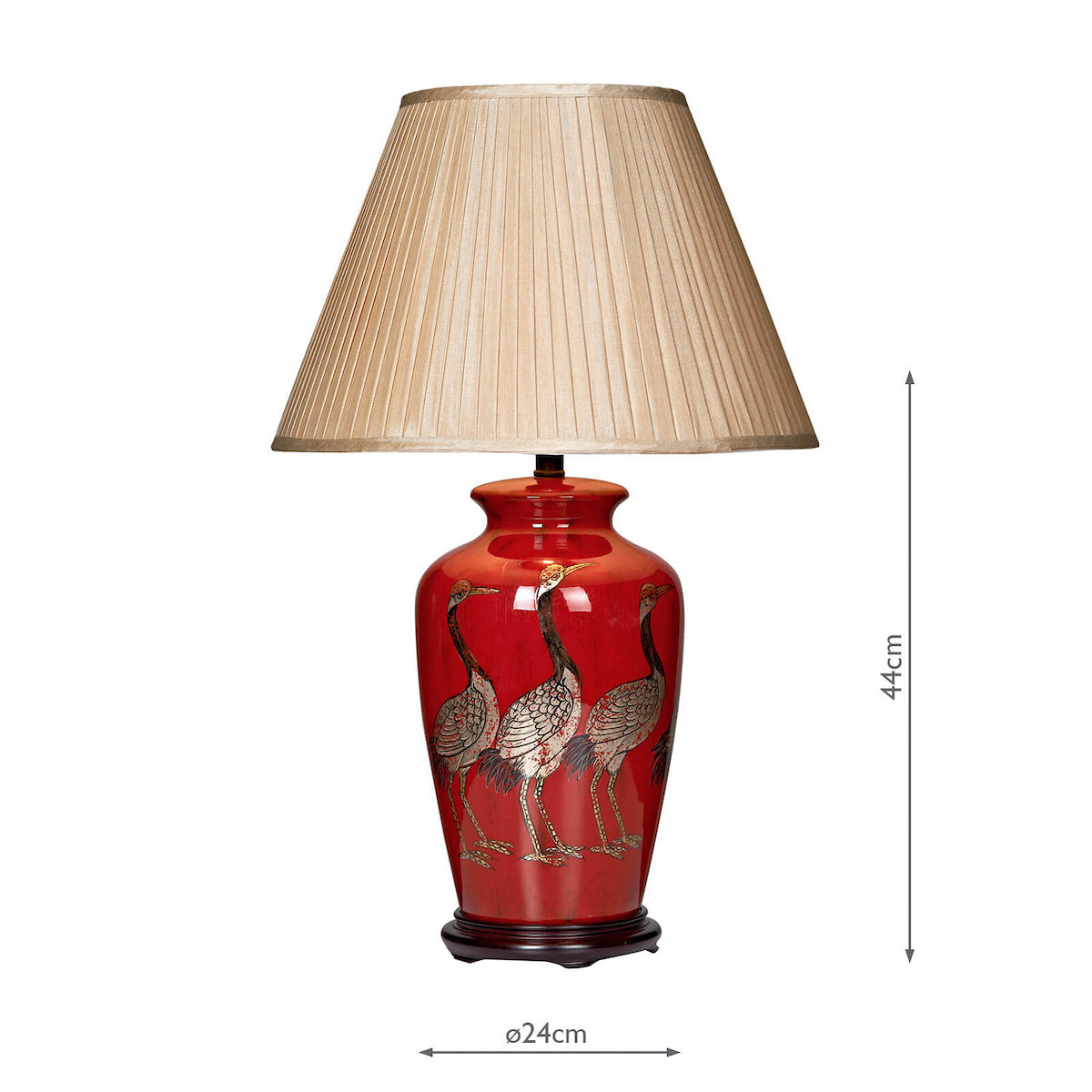 Dar Bertha Table Lamp Red With Bird Detail Base Only
