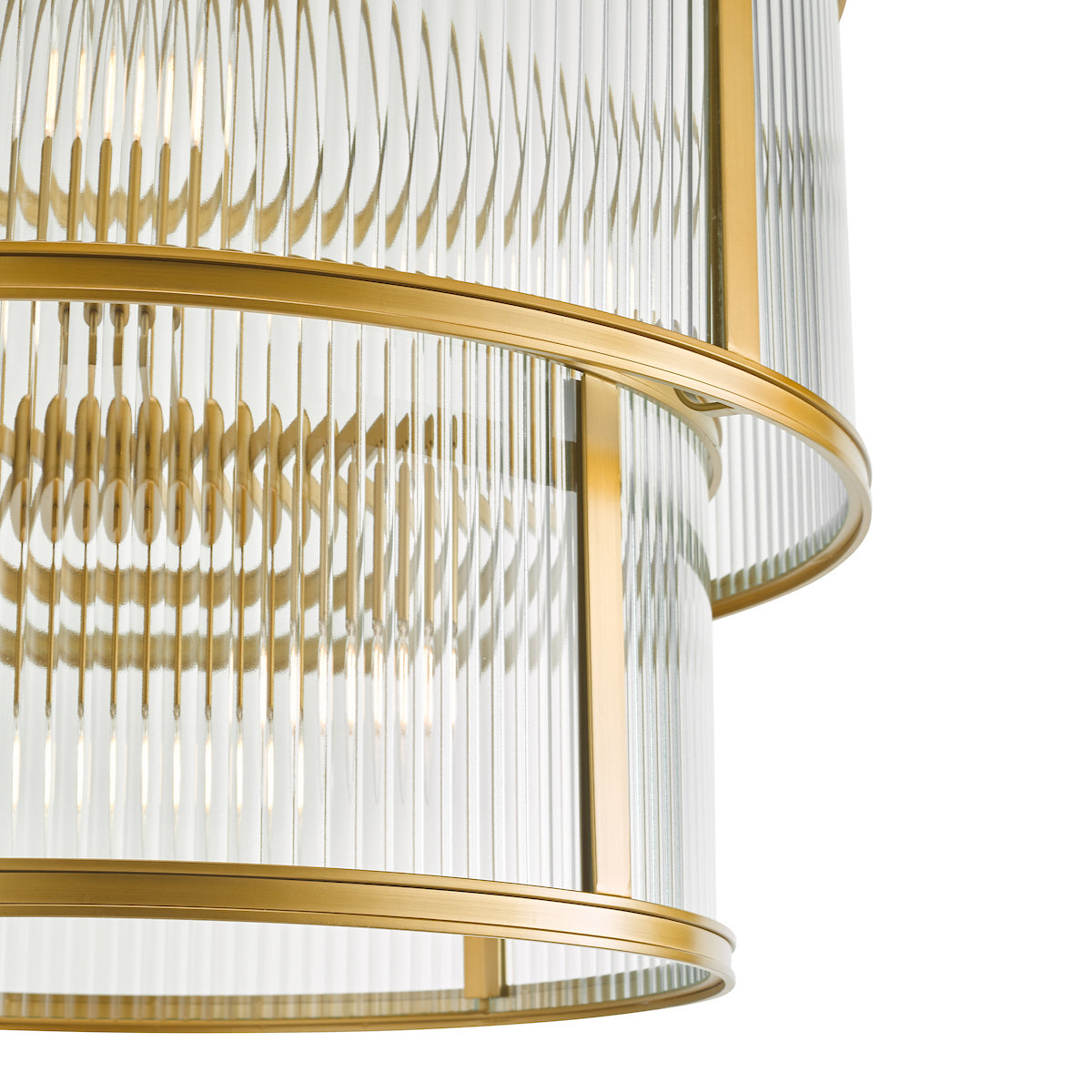 Dar Bianka 6 Light Pendant Bronze and Ribbed Glass