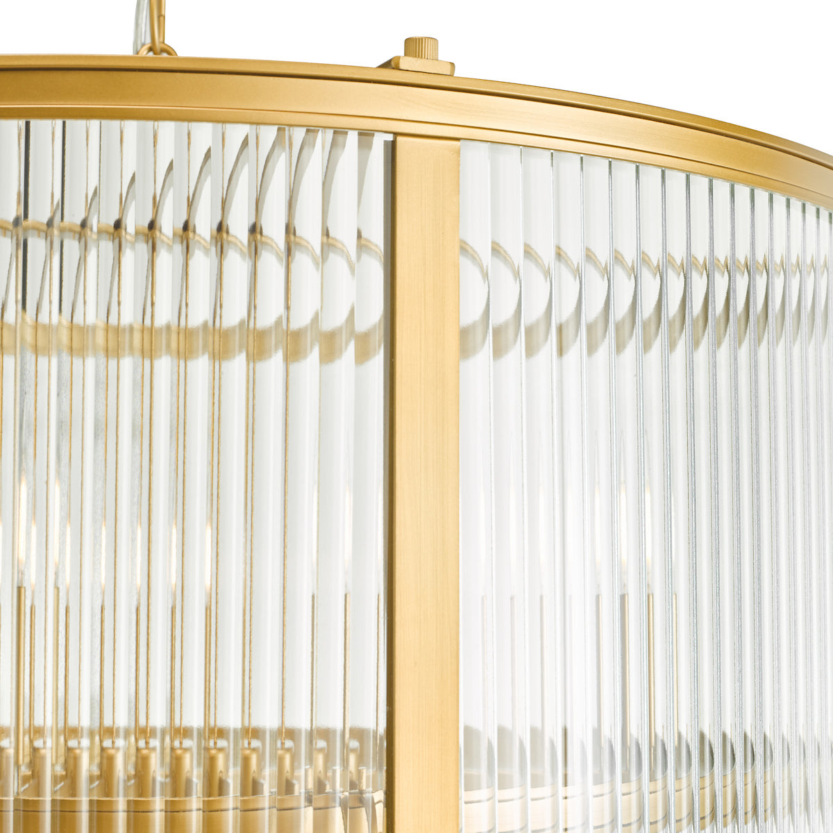 Dar Bianka 6 Light Pendant Bronze and Ribbed Glass