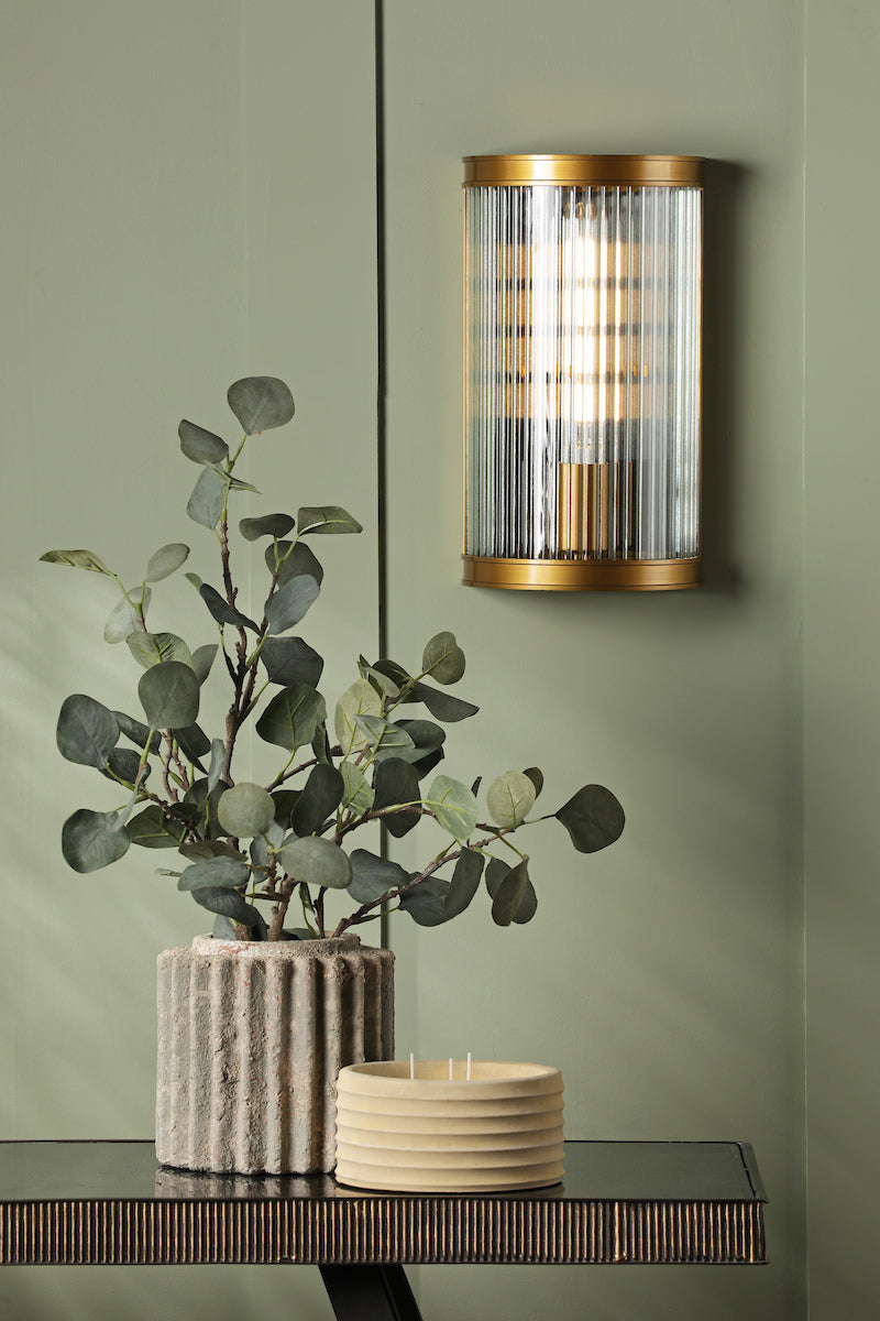 Dar Bianka Wall Light Bronze and Ribbed Glass