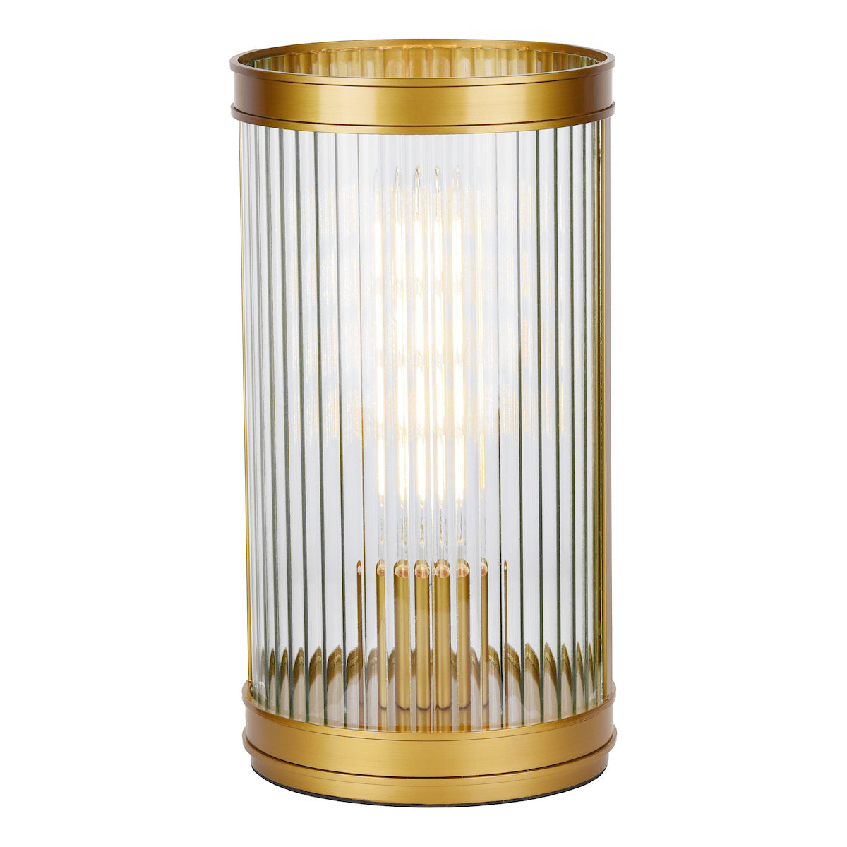 Dar Bianka Table Lamp Bronze and Ribbed Glass