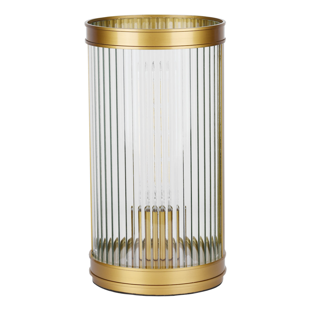 Dar Bianka Table Lamp Bronze and Ribbed Glass