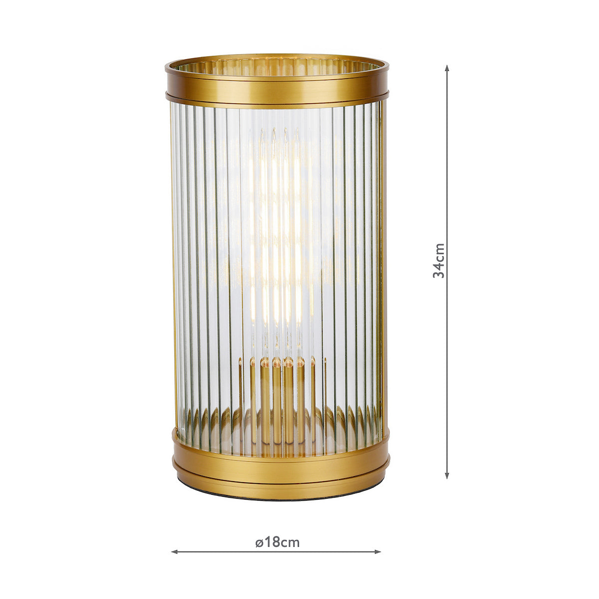 Dar Bianka Table Lamp Bronze and Ribbed Glass