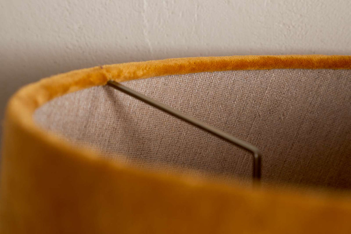 Nkuku Batakha Velvet & Linen Lampshade Dark Ochre Small