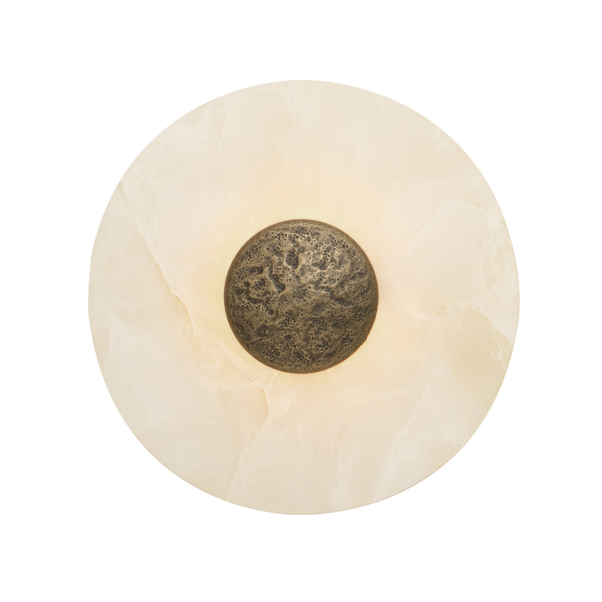 David Hunt Boca Wall Light Alabaster Glass and Antique Brass LED