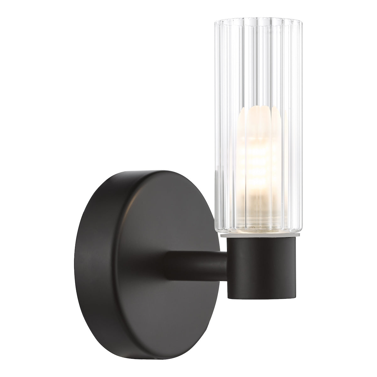Dar Bolton Bathroom Wall Light Matt Black IP44