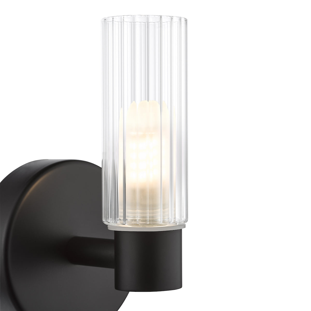 Dar Bolton Bathroom Wall Light Matt Black IP44