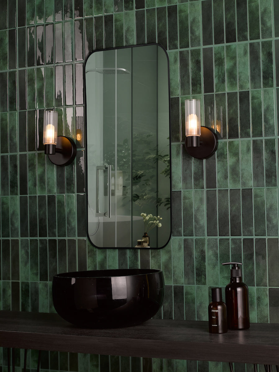 Dar Bolton Bathroom Wall Light Matt Black IP44