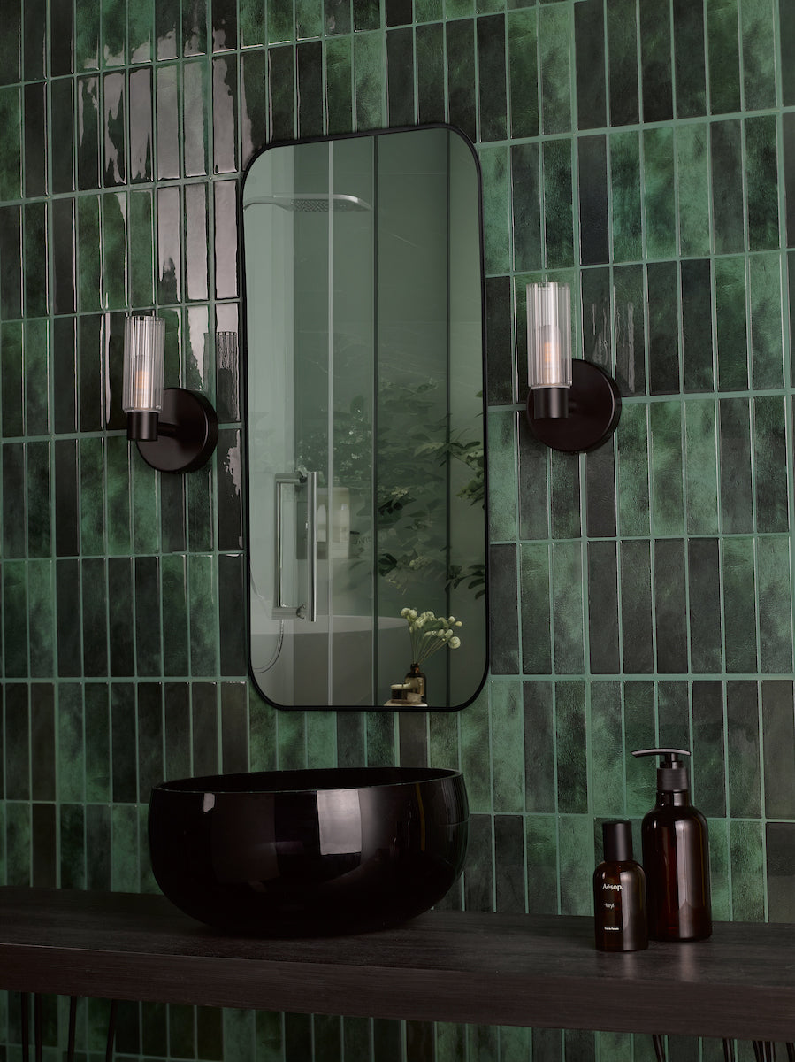 Dar Bolton Bathroom Wall Light Matt Black IP44