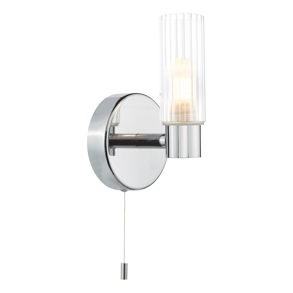 Dar Bolton Bathroom Wall Light Polished Chrome IP44
