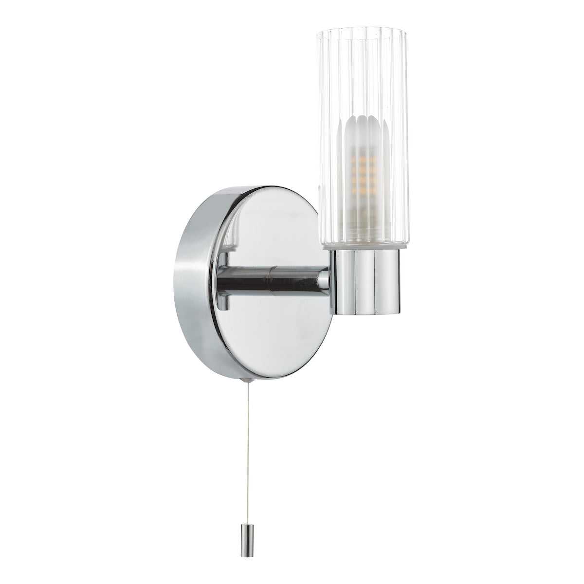Dar Bolton Bathroom Wall Light Polished Chrome IP44