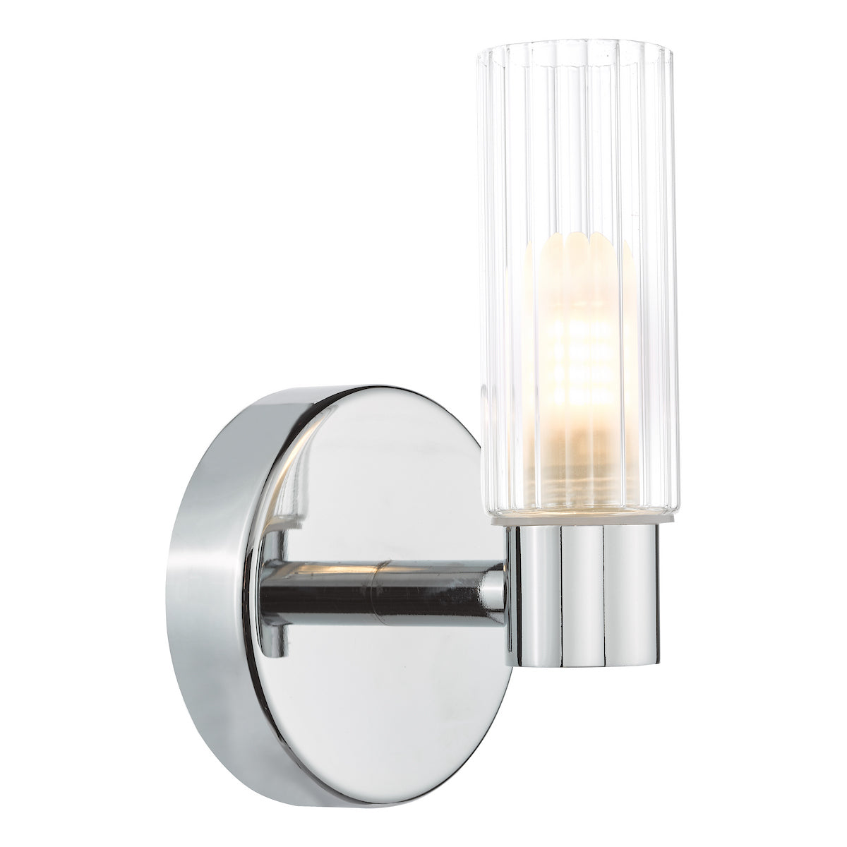Dar Bolton Bathroom Wall Light Polished Chrome IP44