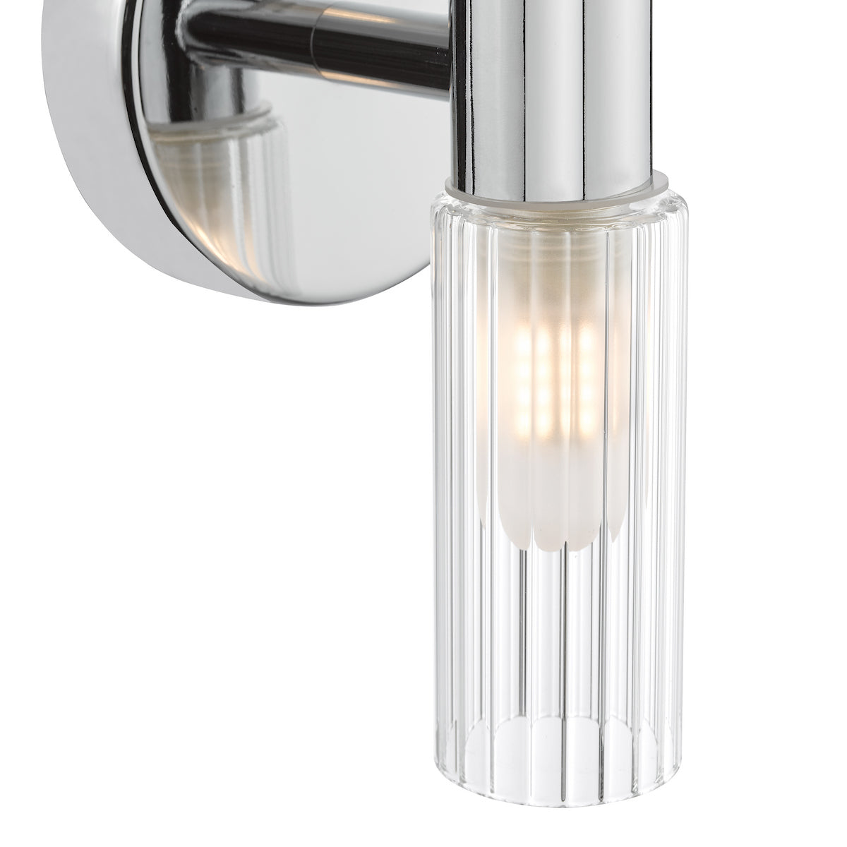Dar Bolton 2 Light Bathroom Wall Light Polished Chrome IP44