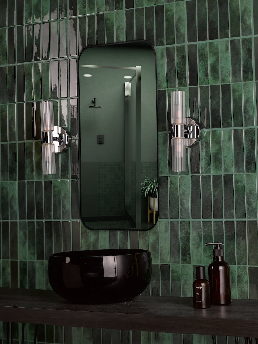 Dar Bolton 2 Light Bathroom Wall Light Polished Chrome IP44